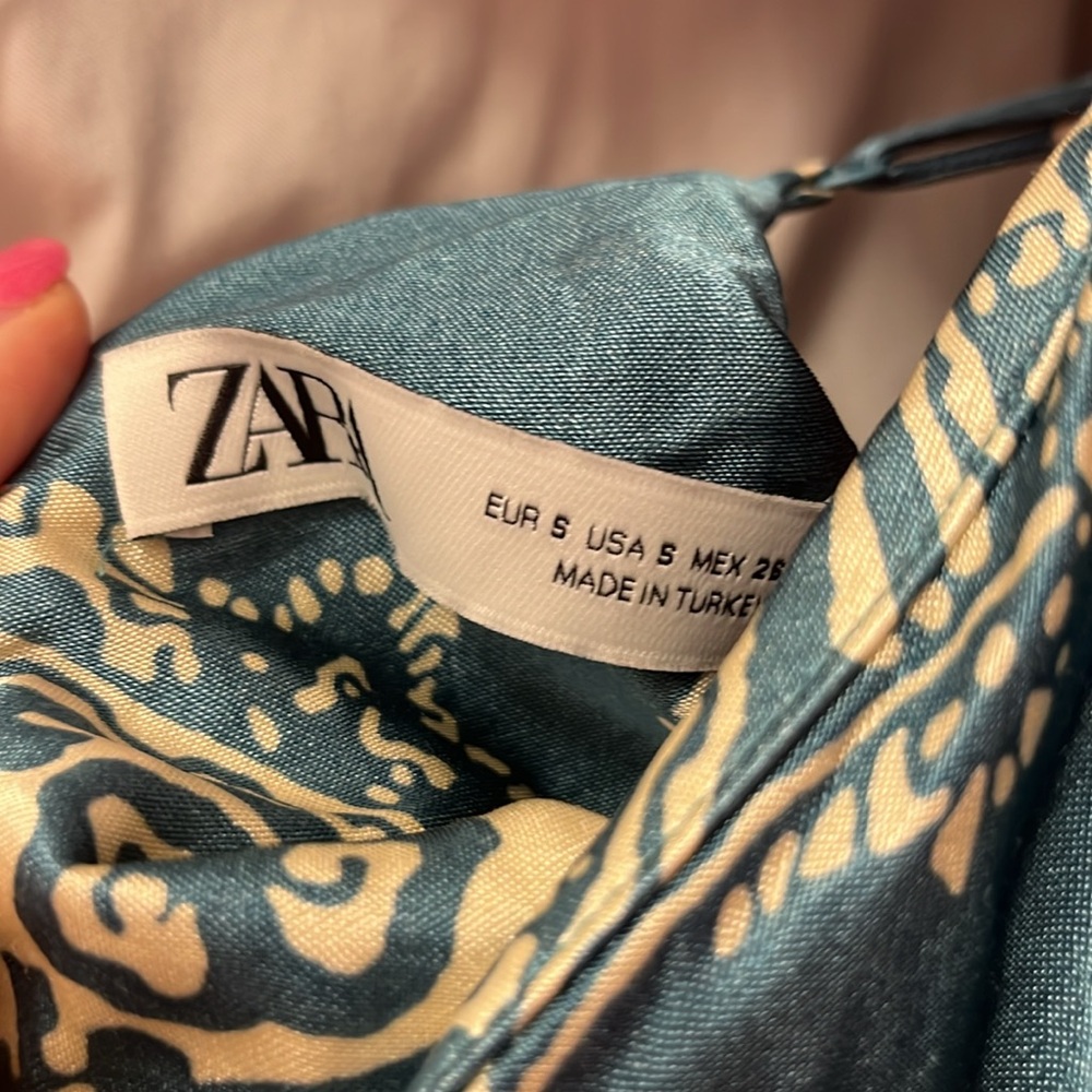 ZARA SATIN EFFECT PRINT DRESS - Picture 4 of 4